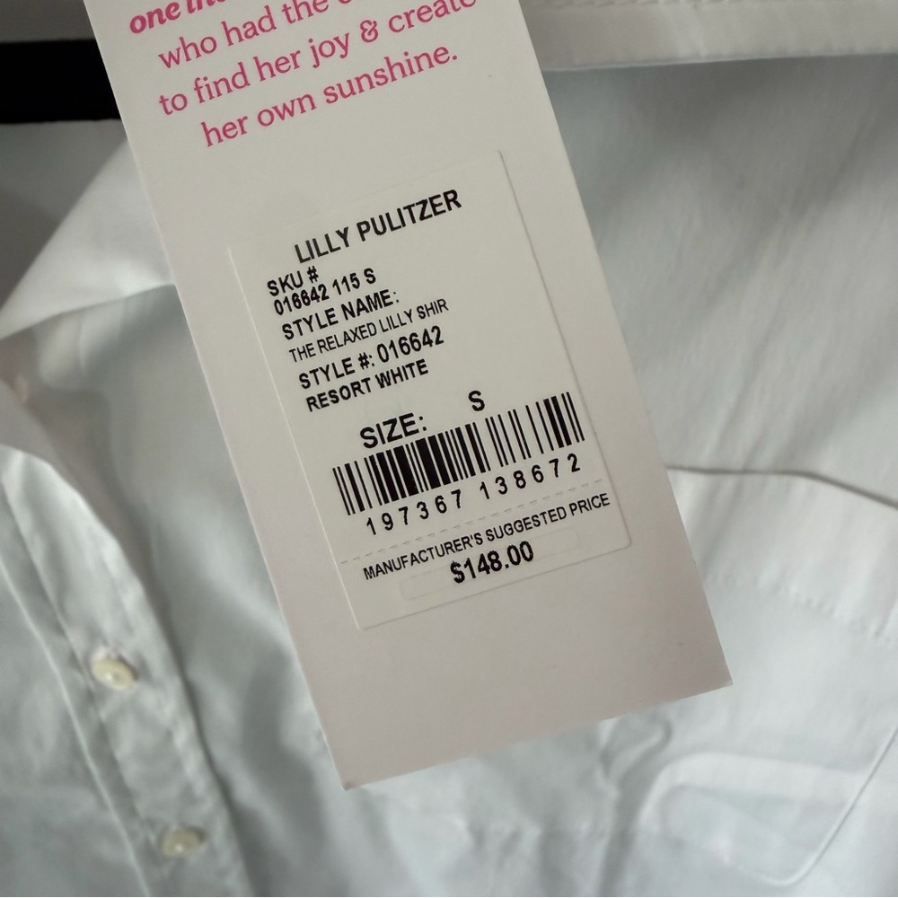 Lilly Pulitzer Relaxed Lilly Shirt Resort White Size Small NWT - Picture 16 of 16